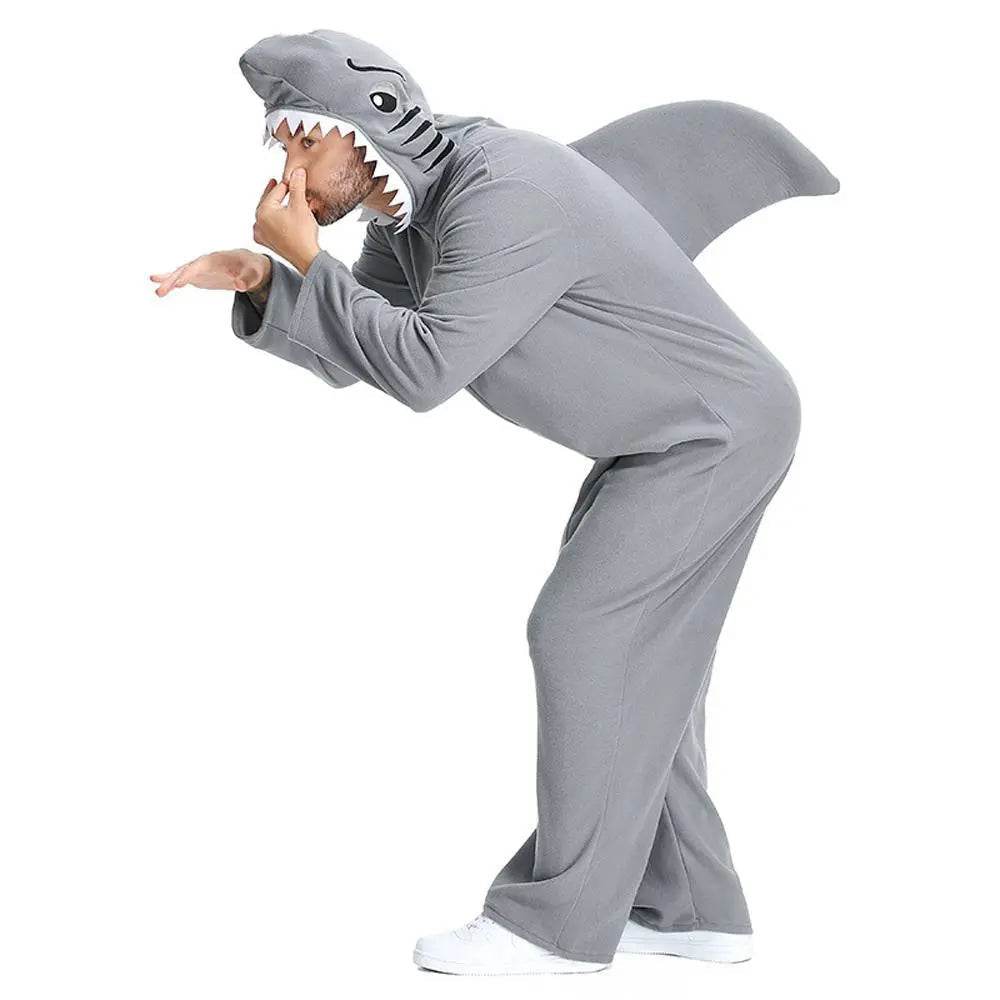 Ocean Great White Shark Animal Adult Jumpsuit Cosplay Costume Carnival - zzcosplay