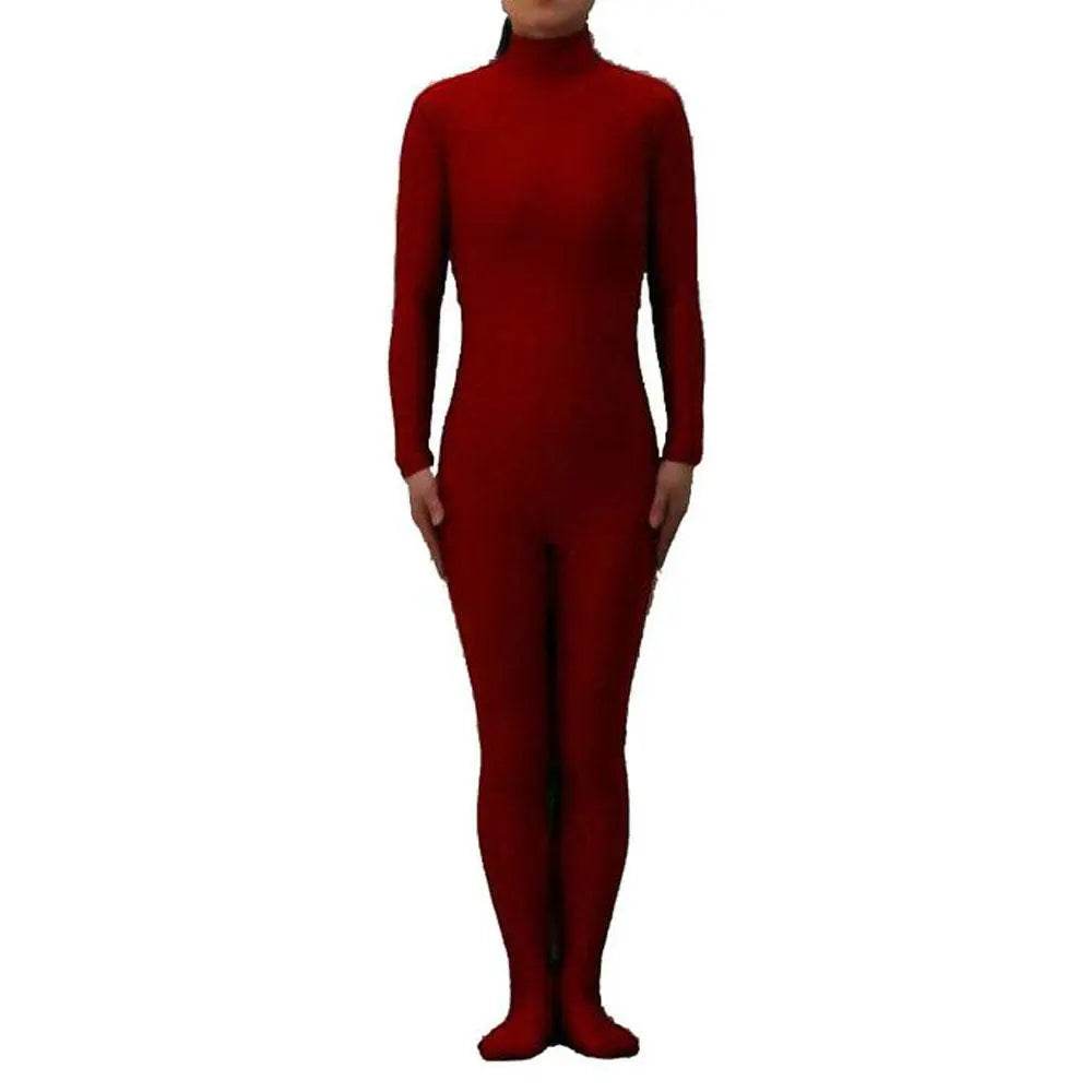 Purplish Red Headless Bodysuit Spandex Zentai Catsuit Costume - zzcosplay