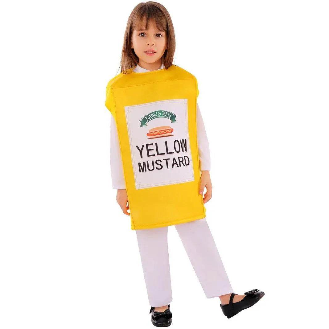 Smock Mustard Bottle Kids Funny Stage Cosplay Costumes Halloween - zzcosplay