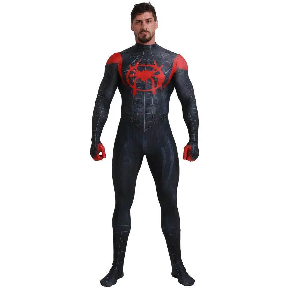 Spider-Man Into the Spider-Verse Miles Morales Costume Adults Cosplay Party Jumpsuit Halloween - zzcosplay