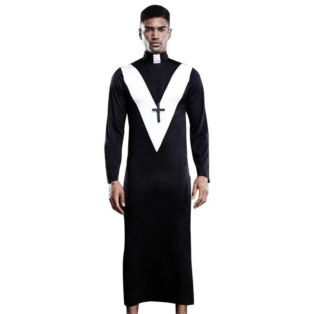 Stag do Black Priest Party Costume Nightclub Uniform - zzcosplay