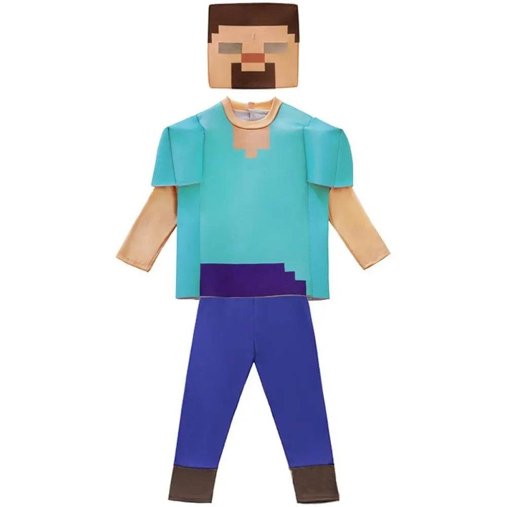 Steve Costume Minecraft Herobrine Notch Alex Cosplay Stage Game Costumes Suits For Kids - zzcosplay