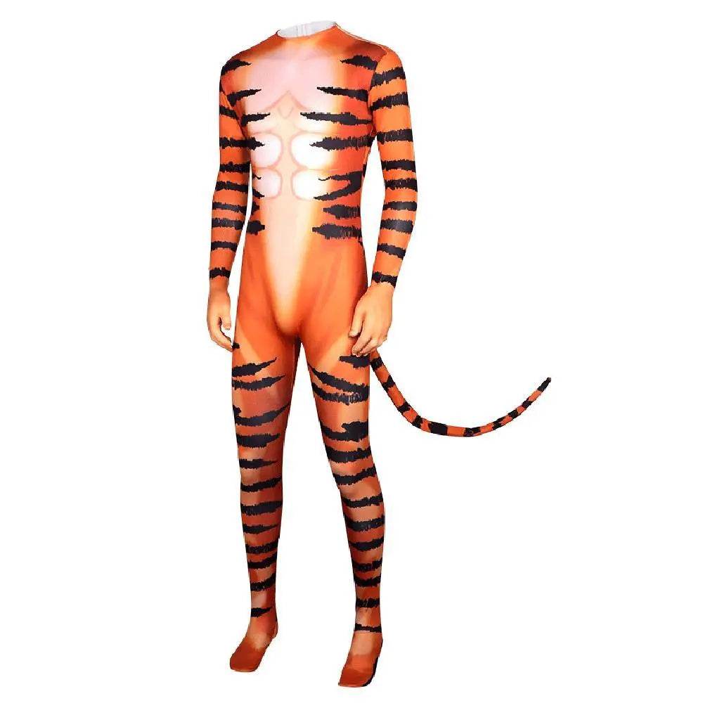 Tiger Stripes Animal Cosplay Zentai Costume Jumpsuit Bodysuit Outfits Adult - zzcosplay