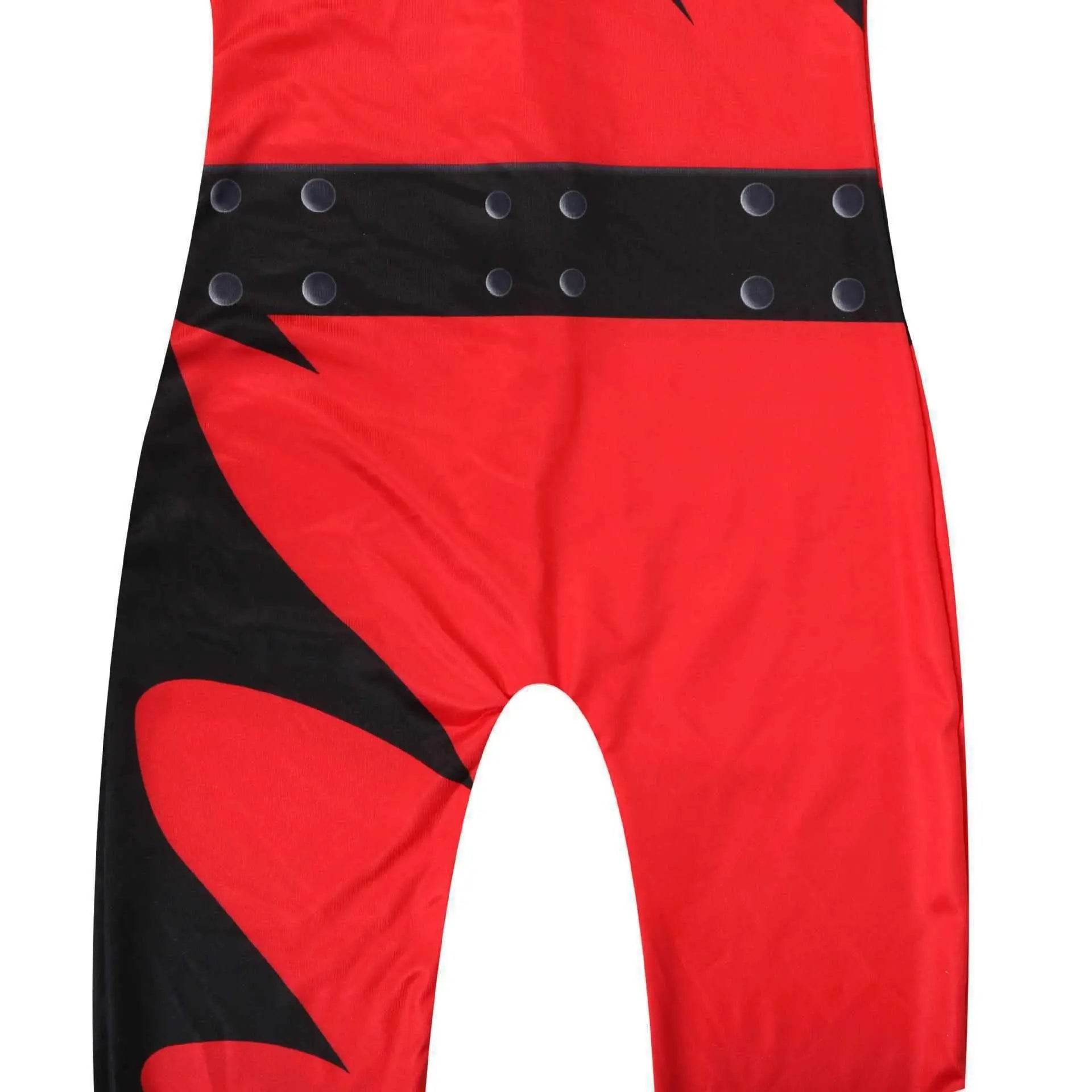 Wrestler Kane Cosplay Costume Jumpsuit Romper Outfit Stage Performance Party Halloween for Kids Boys - zzcosplay