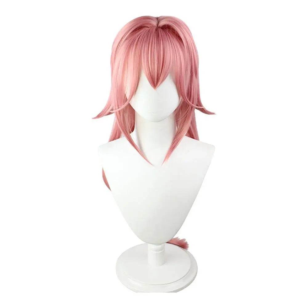 Yae Miko Wig Genshin Impact Pink side upturned cosplay long Wigs for women - zzcosplay