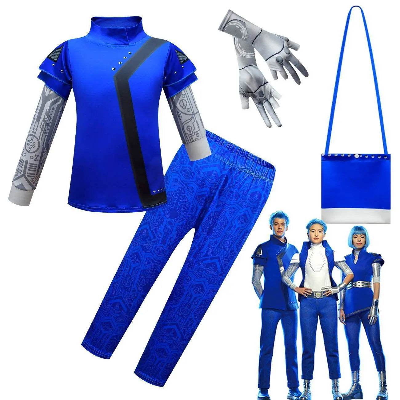 Zombies 3 Blue Cosplay Costume two piece set Bodysuit Outfits for kids - zzcosplay