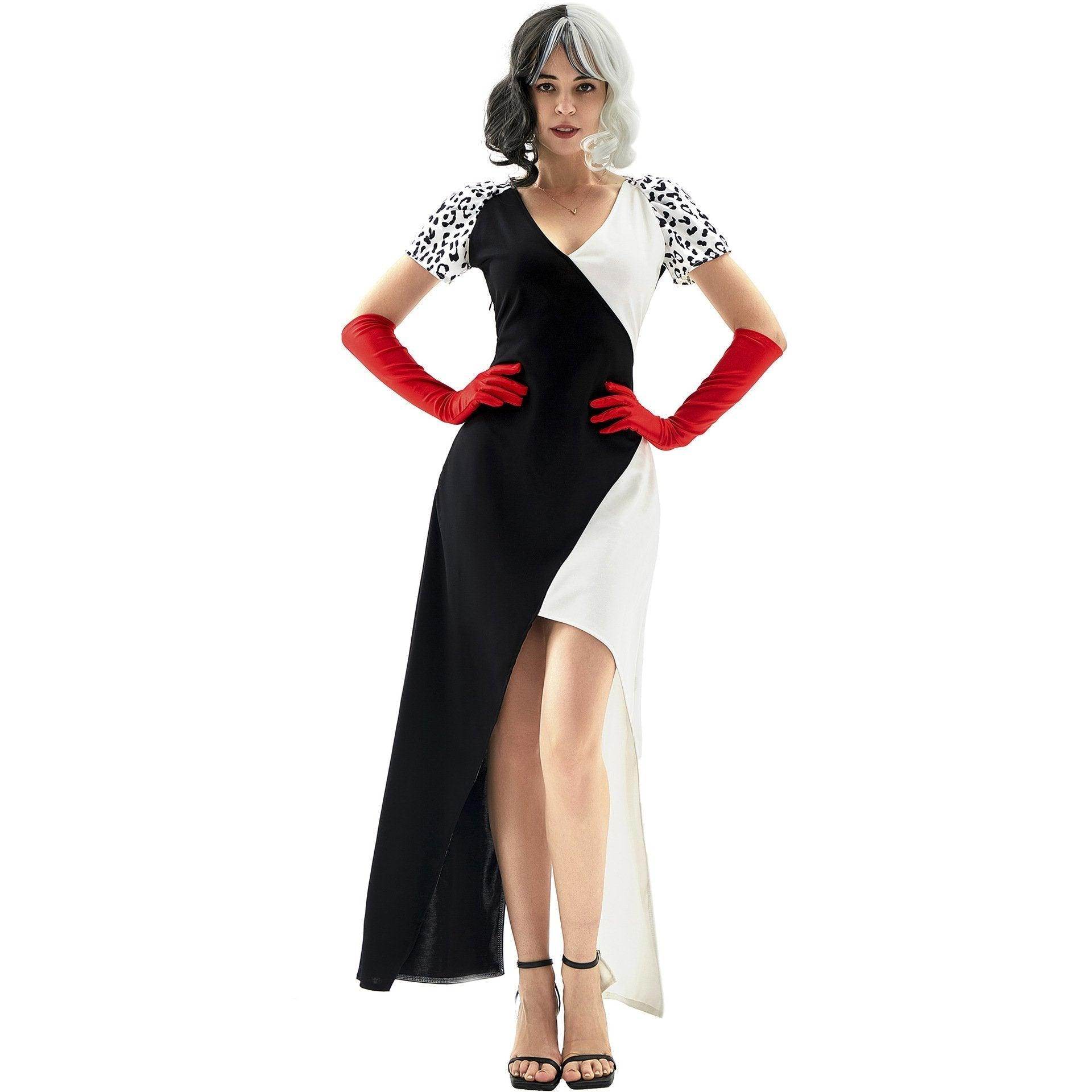 Cruella Duster Stage Costume Dress Adult Halloween Women - zzcosplay
