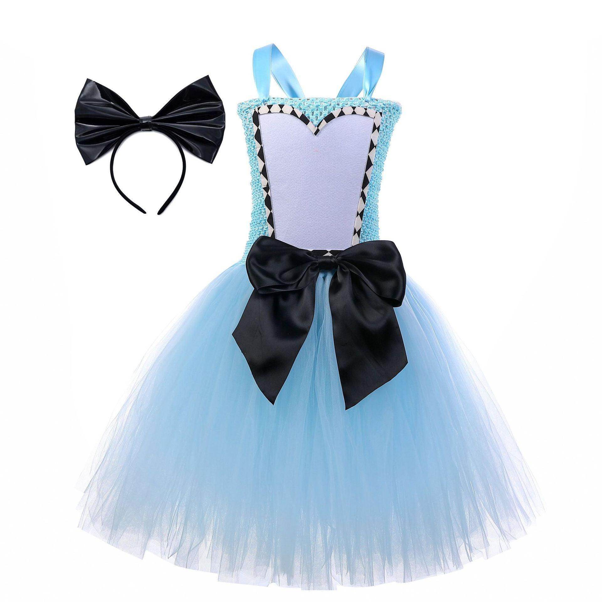 Alice in Wonderland Alice Princess Costume Kids Girls Cosplay Party Tutu Dress Halloween - zzcosplay