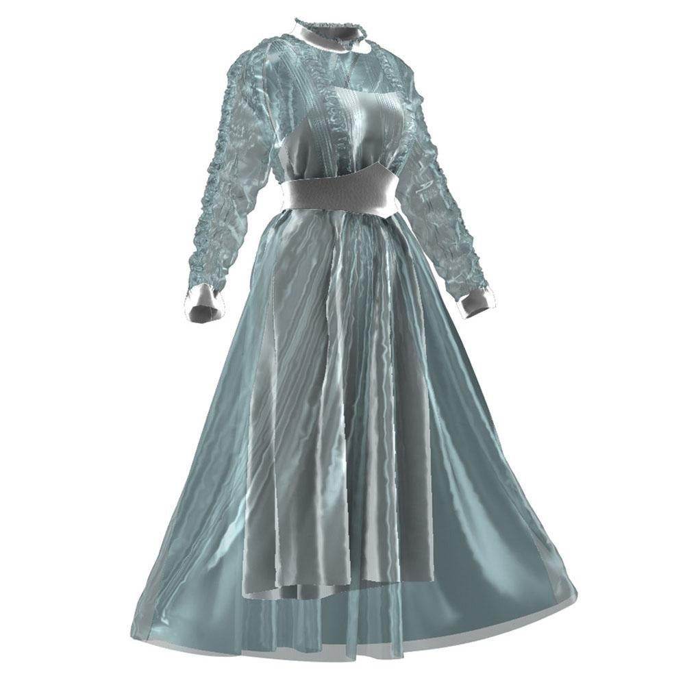 Astrid Deetz Costume Ball Dress Beetlejuice Skirt Striped Dress For Women Halloween - zzcosplay