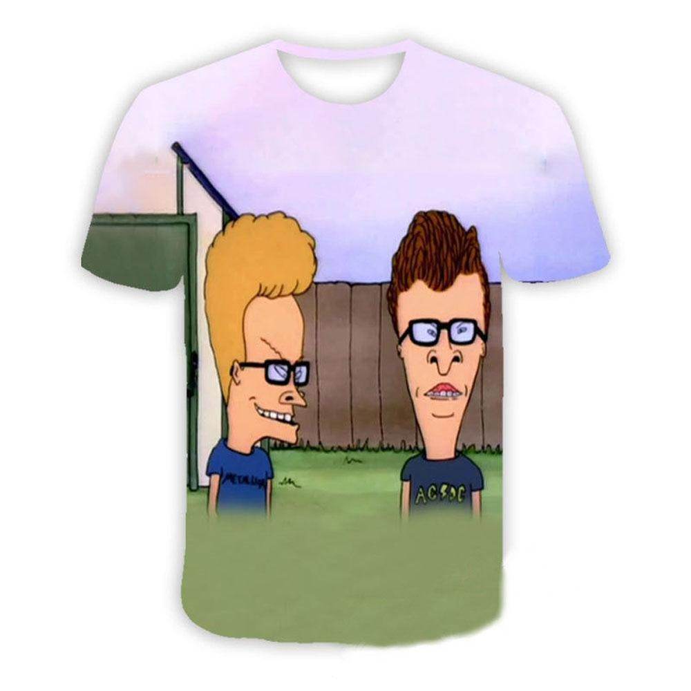 Beavis and butthead costumes round neck short sleeve men's 3D T-shirt - zzcosplay