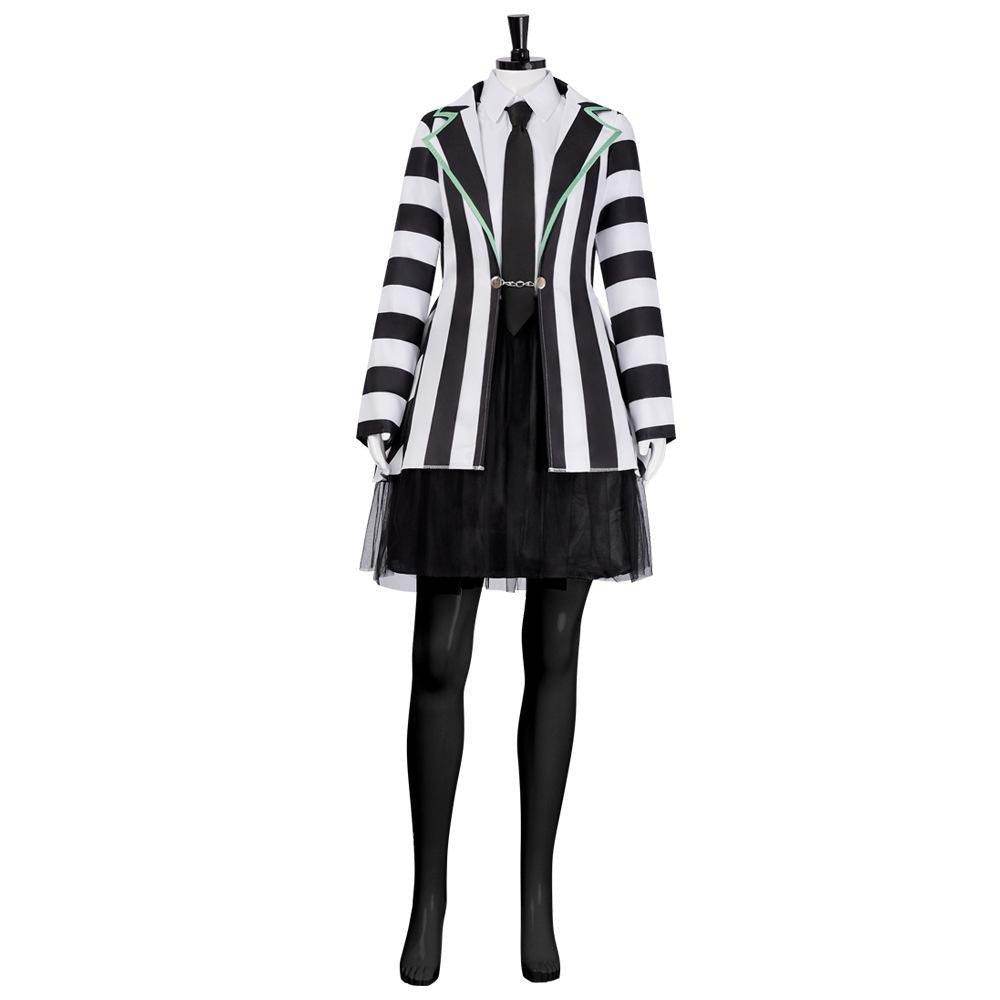 Beetlejuice Adult Kids Blazer Dress Costume For Women Girl - zzcosplay