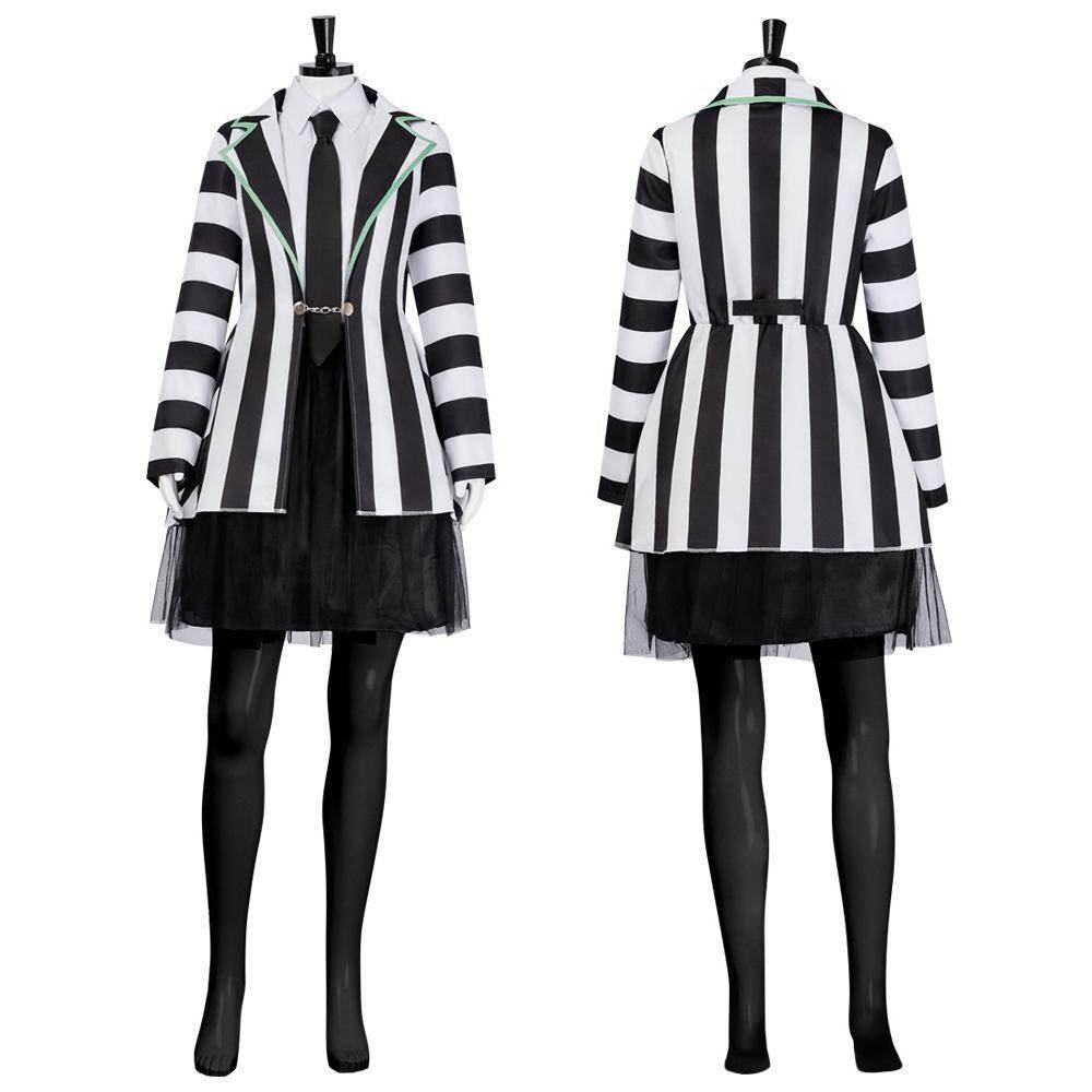 Beetlejuice Adult Kids Blazer Dress Costume For Women Girl - zzcosplay