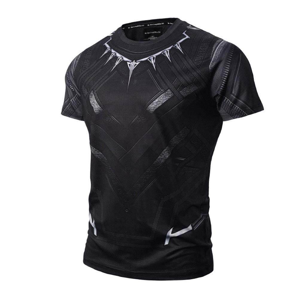 Black Panther Men T shirt Short Sleeve Running Fitness Tee Top - zzcosplay