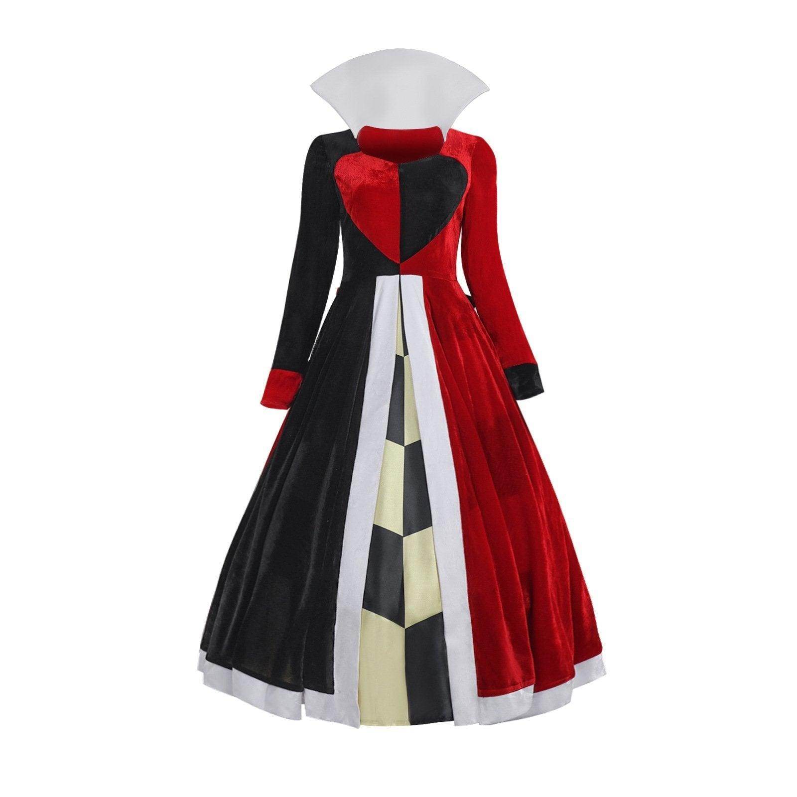 Deluxe Queen of Hearts Costume Dress Alice in Wonderland for Women - zzcosplay