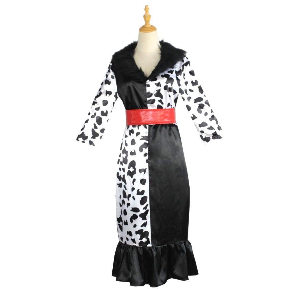 Evil Madame Costume Cruella De Vil cosplay dress 101 Dalmatians - zzcosplay