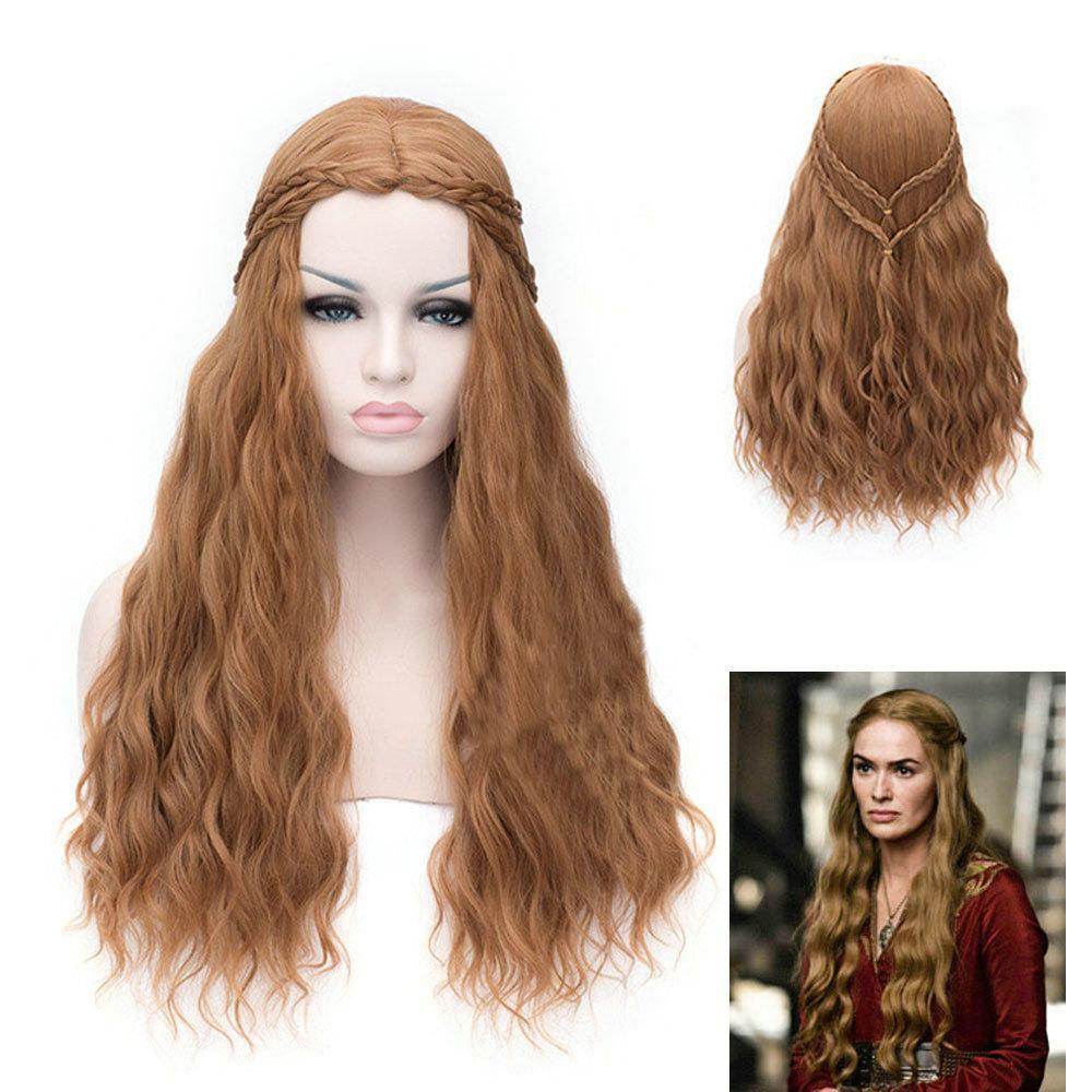Game of Thrones Cersei Lannister Gold Long Curly Hair Cosplay Wig - zzcosplay