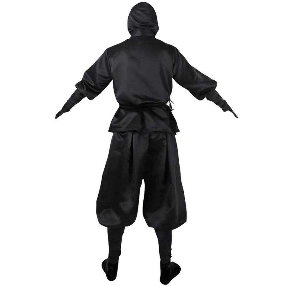 Japanese Ninja Bushido Cosplay Costume with Hood Socks Halloween Outfit Set Dress Up For Men - zzcosplay
