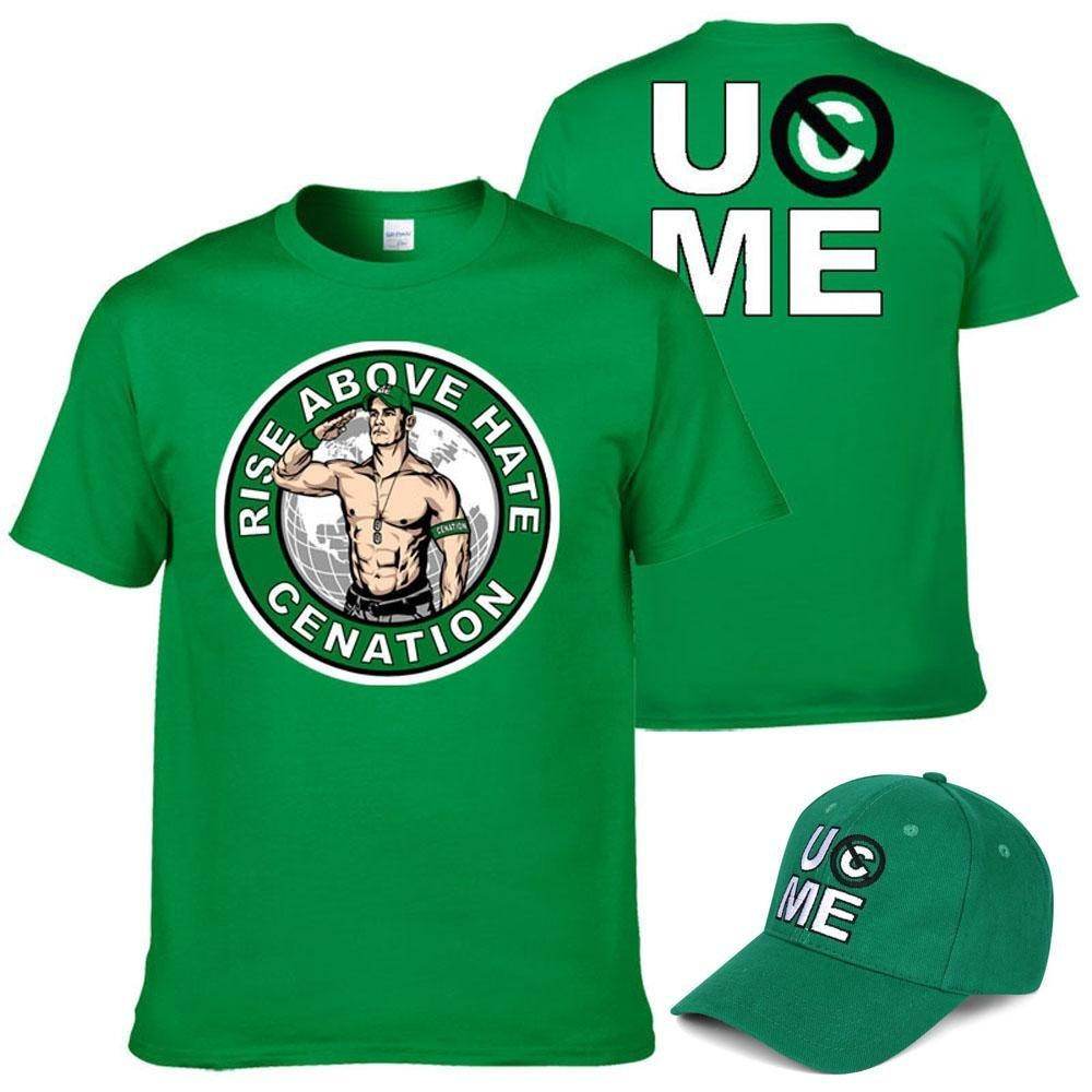John Cena Costume Set With T-shirt Hat for Adult Kids Boys - zzcosplay