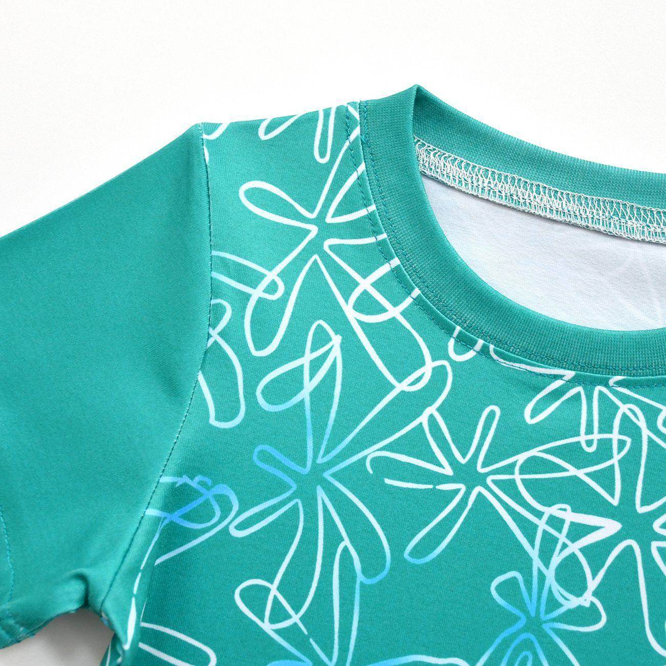 Kids' Inside Out Disgust Cosplay Costume Set Short Sleeve Pleated Dress with Bag - zzcosplay