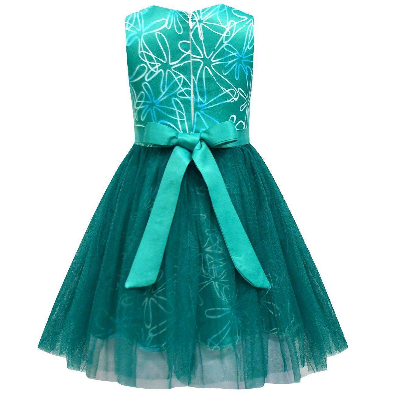 Kids' Inside Out Disgust Tutu Dress Cosplay Princess Gown with Bag and Mask - zzcosplay