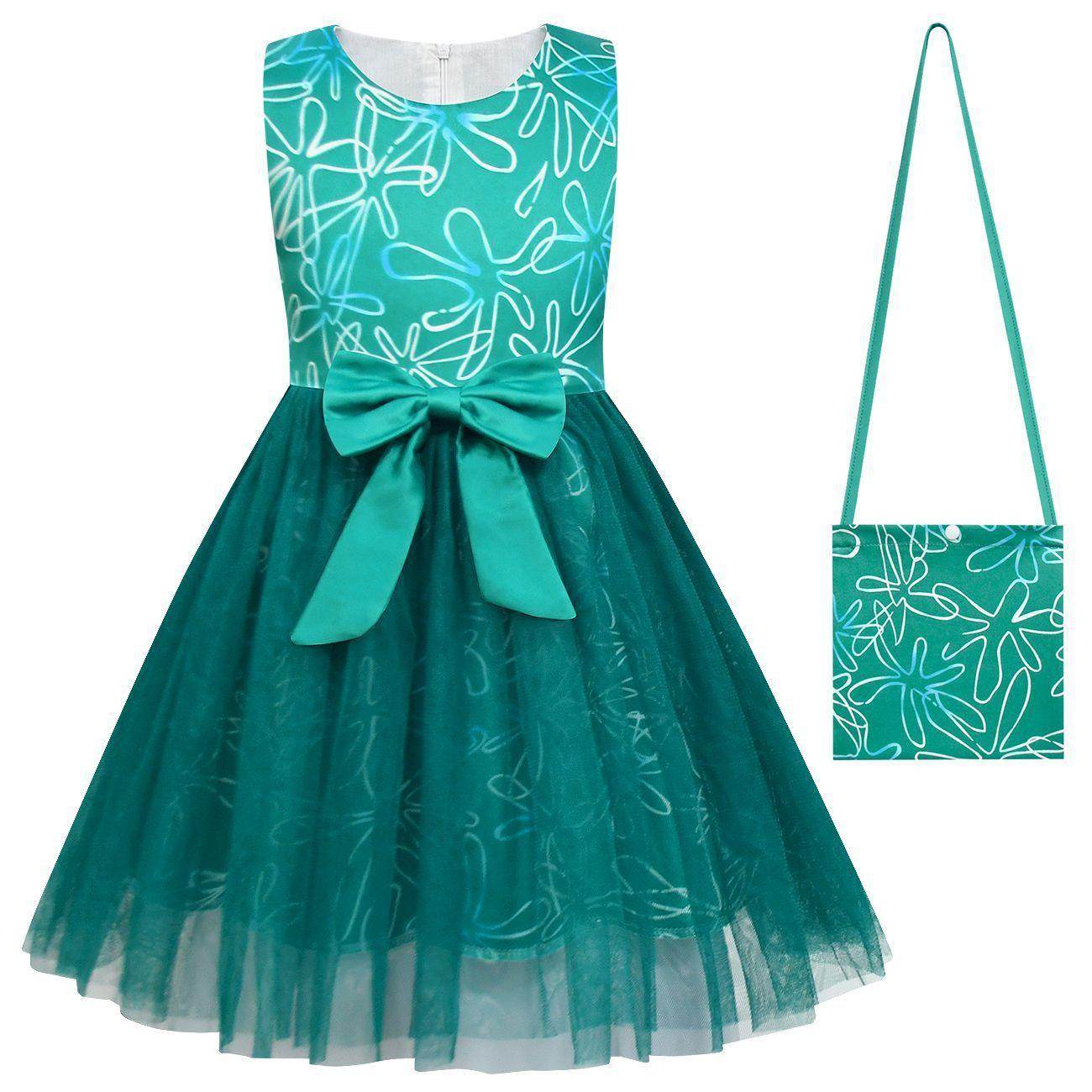 Kids' Inside Out Disgust Tutu Dress Cosplay Princess Gown with Bag and Mask - zzcosplay