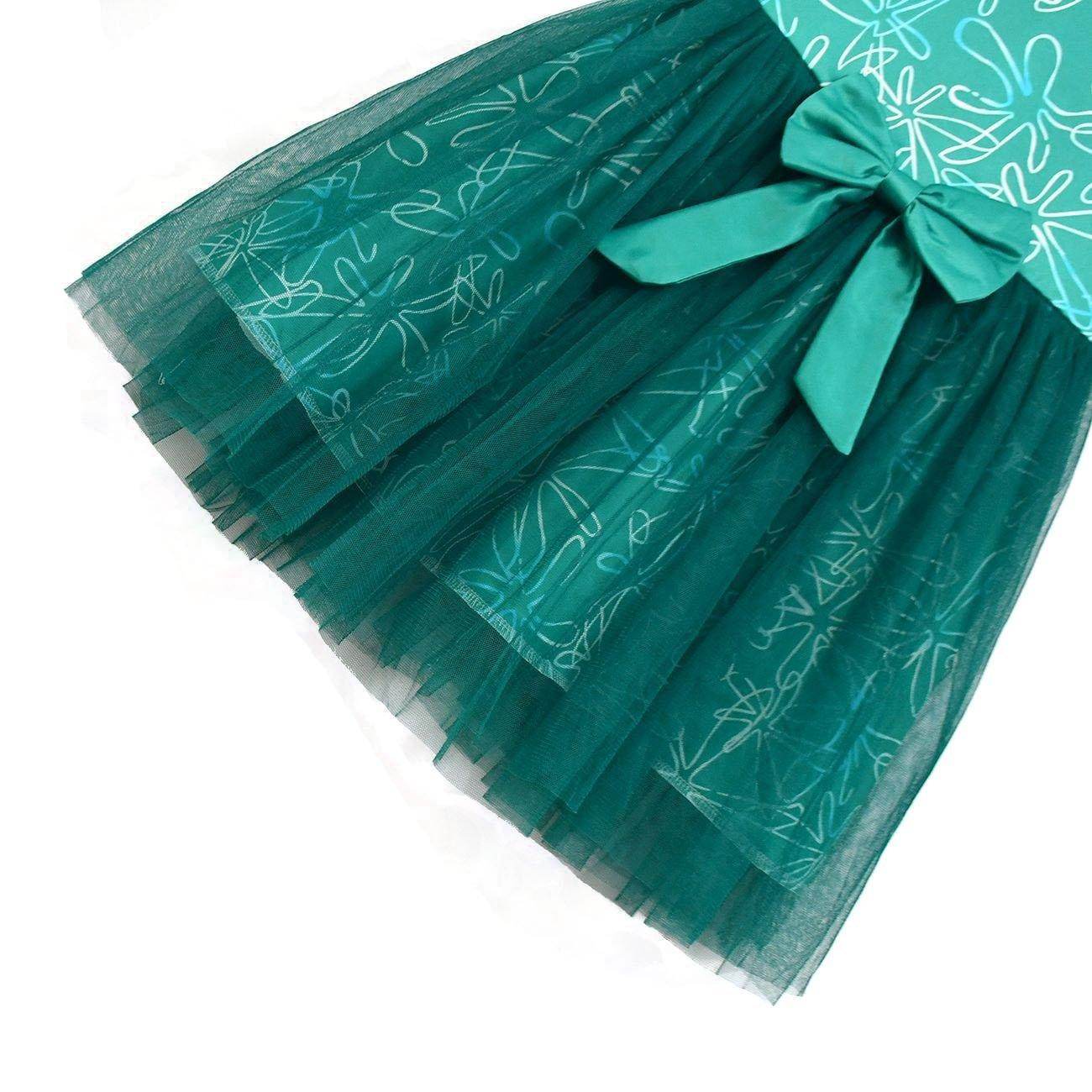 Kids' Inside Out Disgust Tutu Dress Cosplay Princess Gown with Bag and Mask - zzcosplay