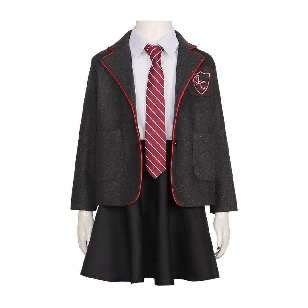 Kids Matilda Musical Cosplay Costume Outfit Girls School Uniform Suit Jacket Shirt Skirt Tie Party Stage Full Set - zzcosplay