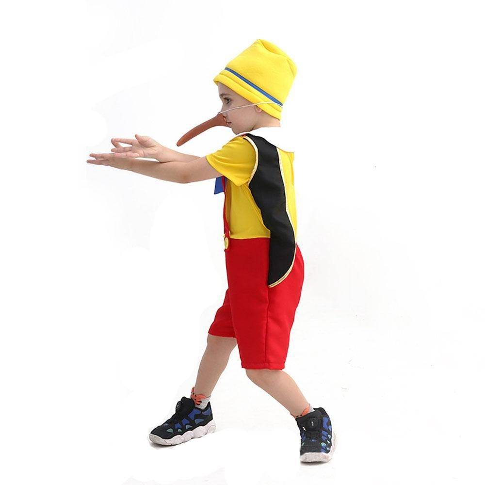 Long nose Pinocchio Set Halloween Carnival Cosplay Costume For Kids - zzcosplay