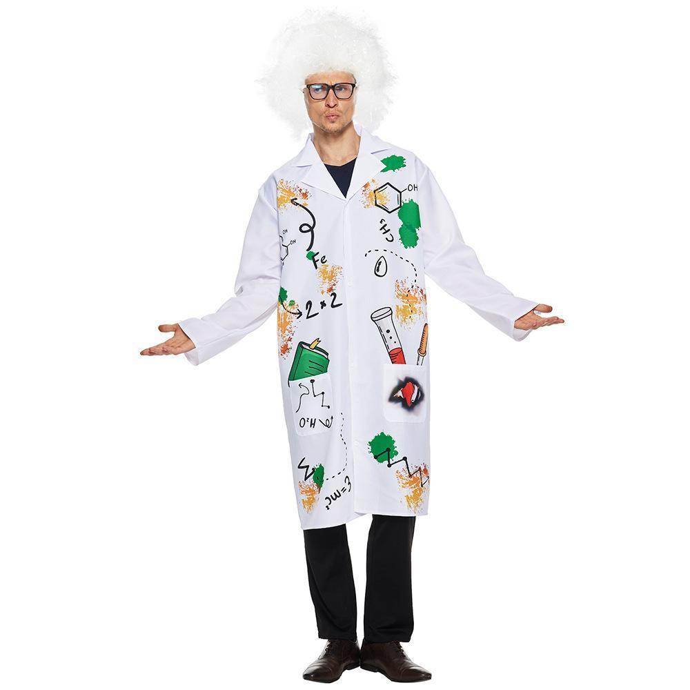 Mad Scientist Coat with Wig Halloween carnival costume for Adult - zzcosplay