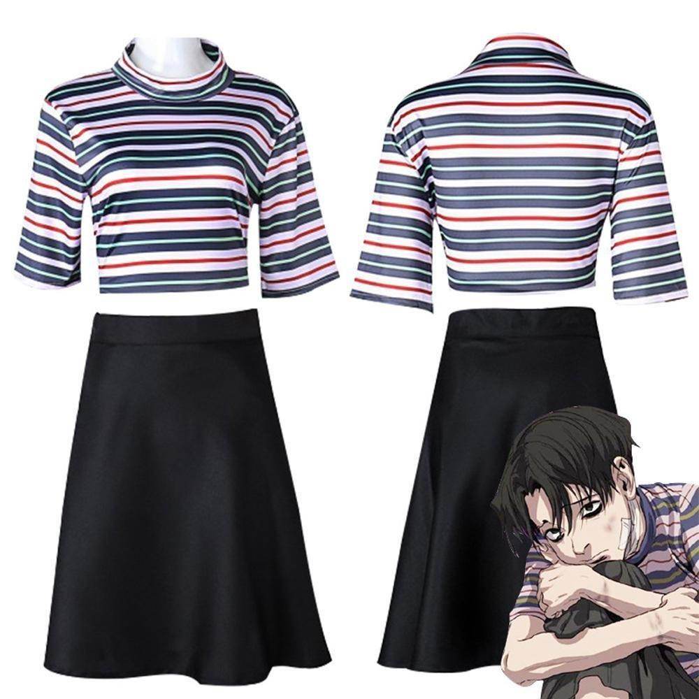 Manga Killing Stalking Yoonbum Cosplay Costume Casual T-Shirt Skirt Halloween Carnival Uniforms Party Dress for Women - zzcosplay