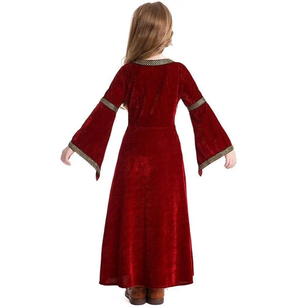 medieval fancy dress Costume Girls Children long dress with trumpet sleeves - zzcosplay
