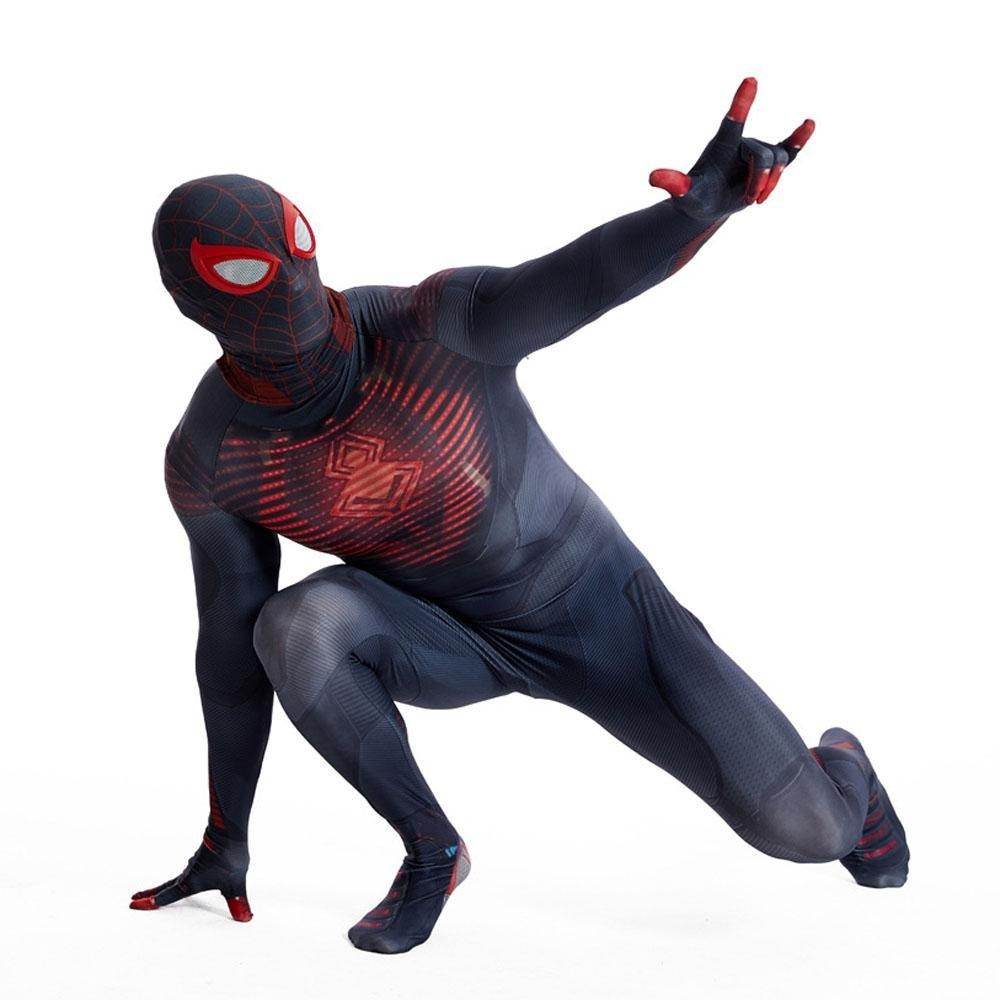 Miles Morales Spider Man PS5 Cosplay Suit Ultimate Costume for Kids and Adults - zzcosplay