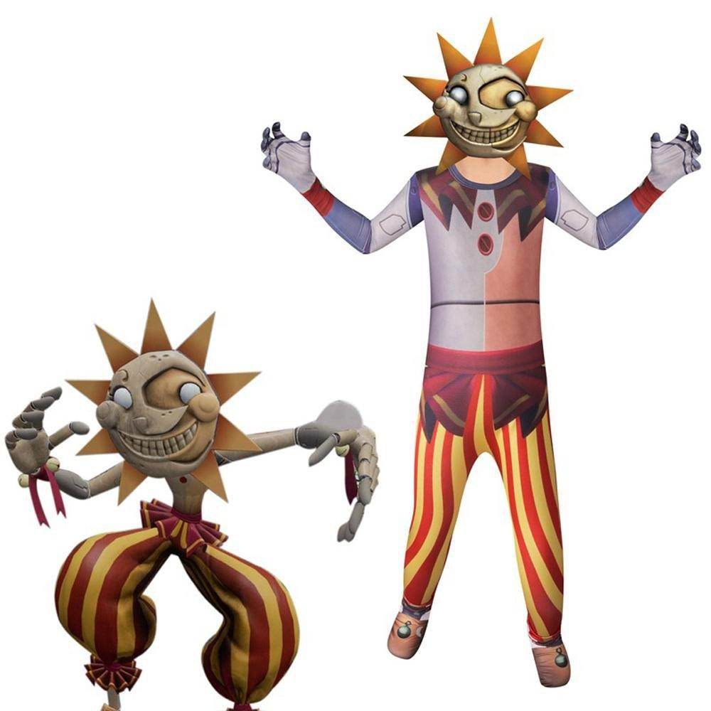 Moondrop Sundrop FNA Cosplay Costume Outfit Sun Clown Costume Halloween for Kids - zzcosplay