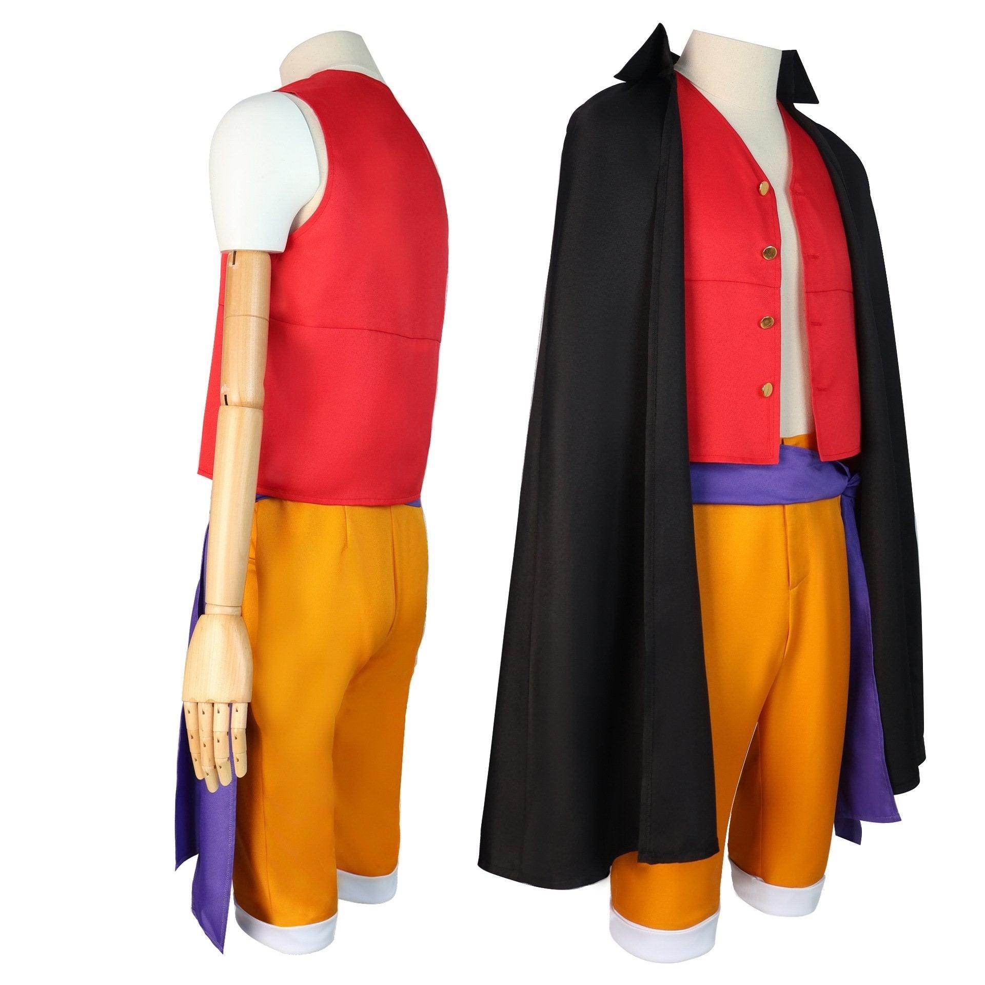 one picece luffy costume Anime Cosplay with straw hat Whole Set - zzcosplay