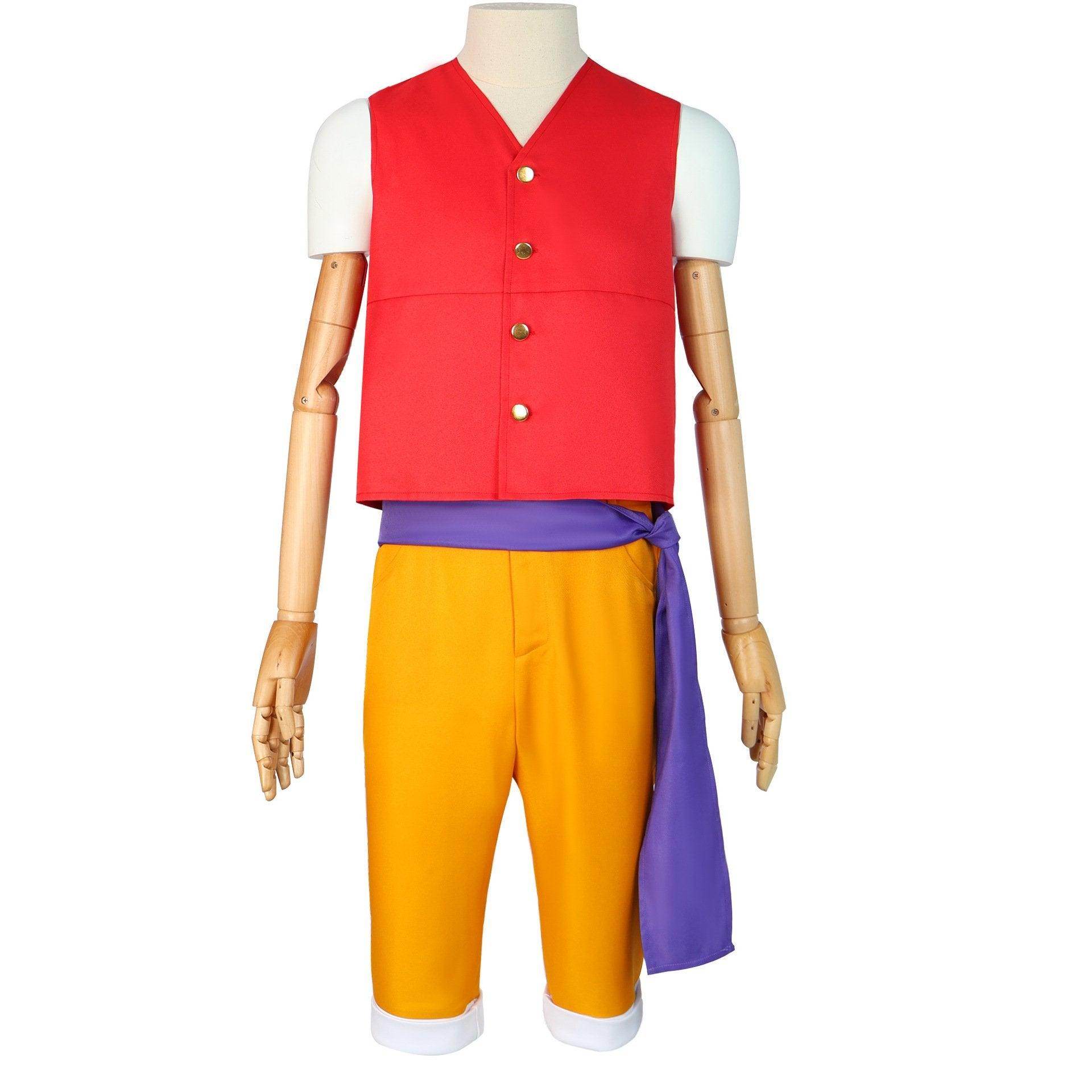 one picece luffy costume Anime Cosplay with straw hat Whole Set - zzcosplay