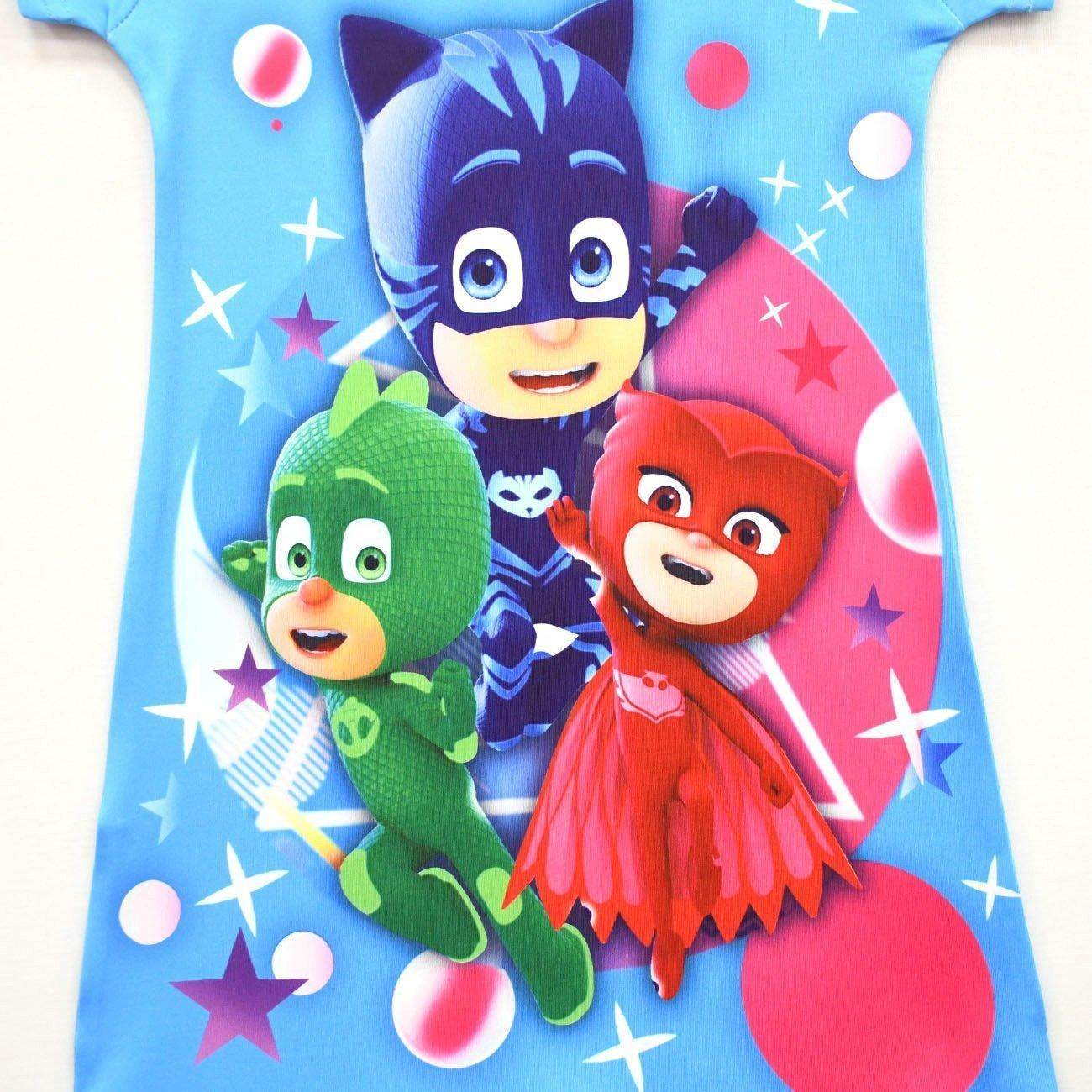 PJ Masks Pajamas Little Hero Nightgown for Toddler Kids Sleepwear Dress - zzcosplay