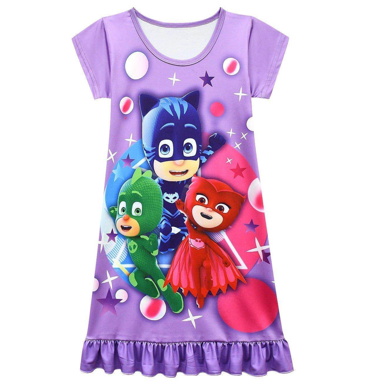 PJ Masks Pajamas Little Hero Nightgown for Toddler Kids Sleepwear Dress - zzcosplay