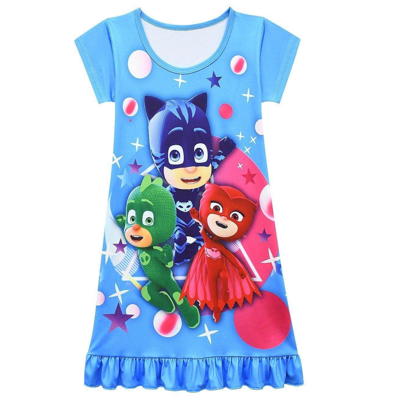 PJ Masks Pajamas Little Hero Nightgown for Toddler Kids Sleepwear Dress - zzcosplay