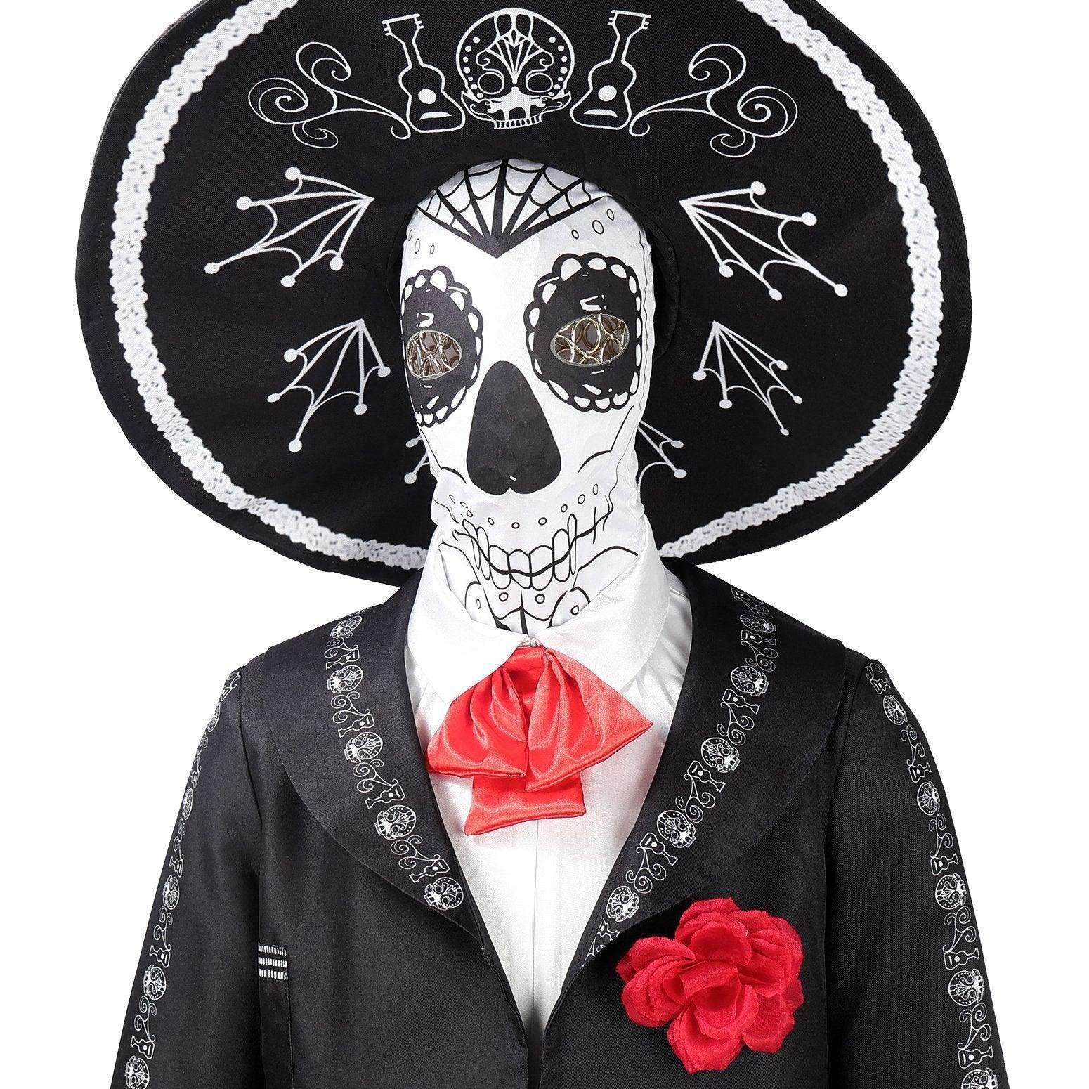 Scary Skeleton Suit - Black and White Halloween Pants and Jacket business suit cosplay - zzcosplay