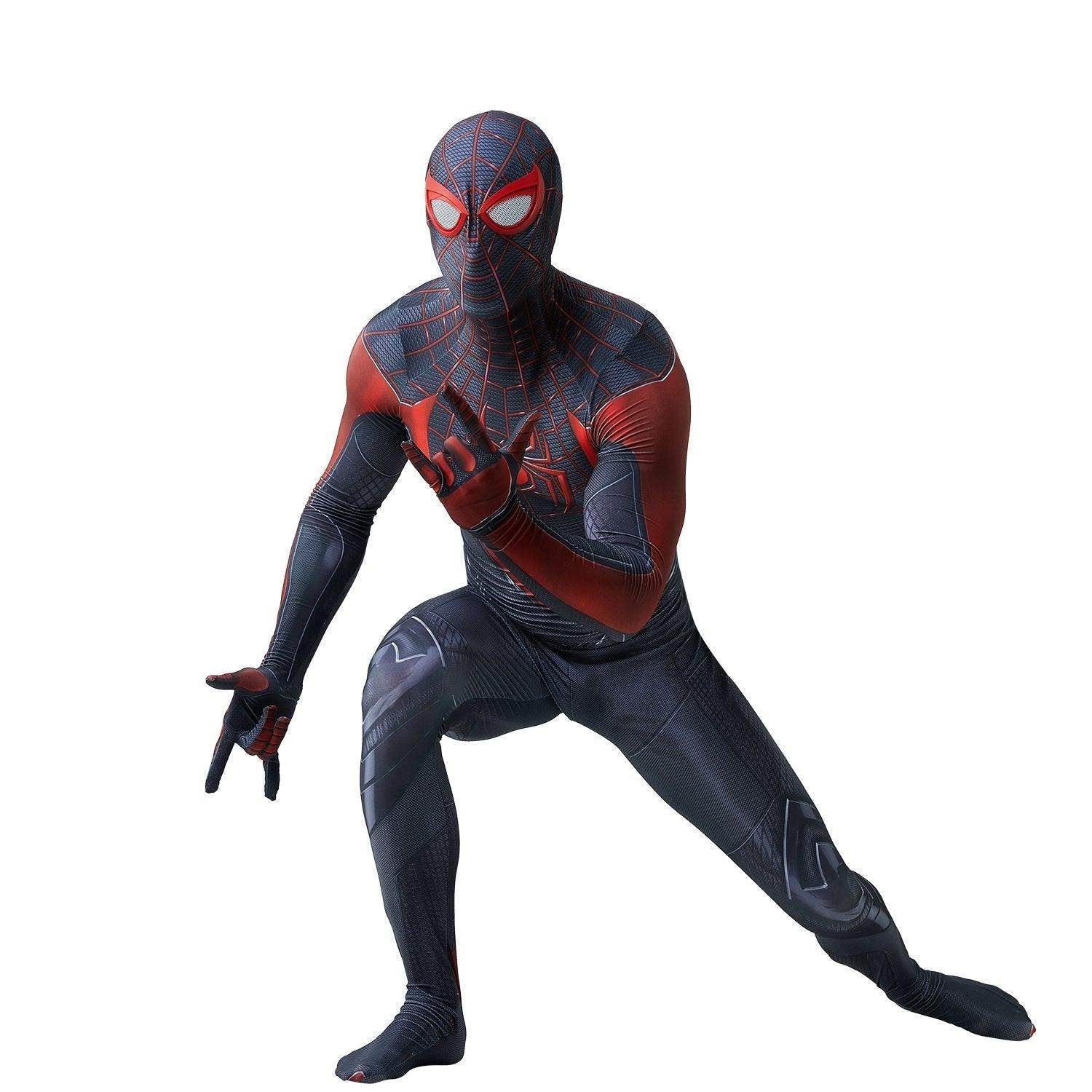 Spider-Man 2 Miles Morales Black Cosplay Jumpsuit Costume for Adults and Kids - zzcosplay