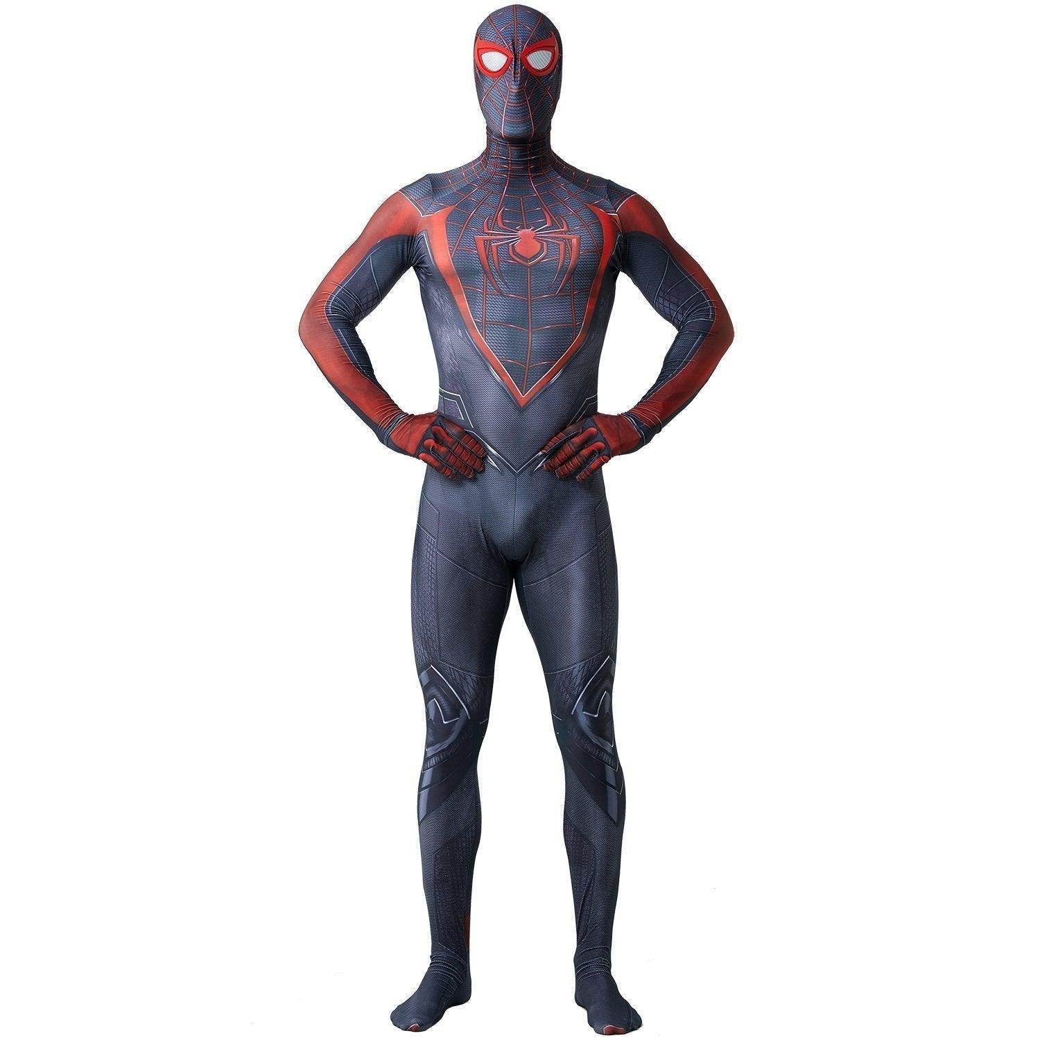 Spider-Man 2 Miles Morales Black Cosplay Jumpsuit Costume for Adults and Kids - zzcosplay