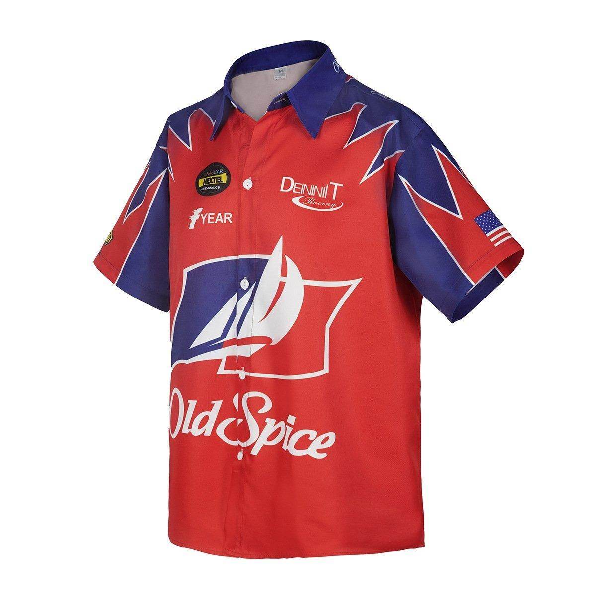 Talladega Nights Ricky Bobby Racing Shirt and Hat Set Men's Short Sleeve Casual Costume - zzcosplay