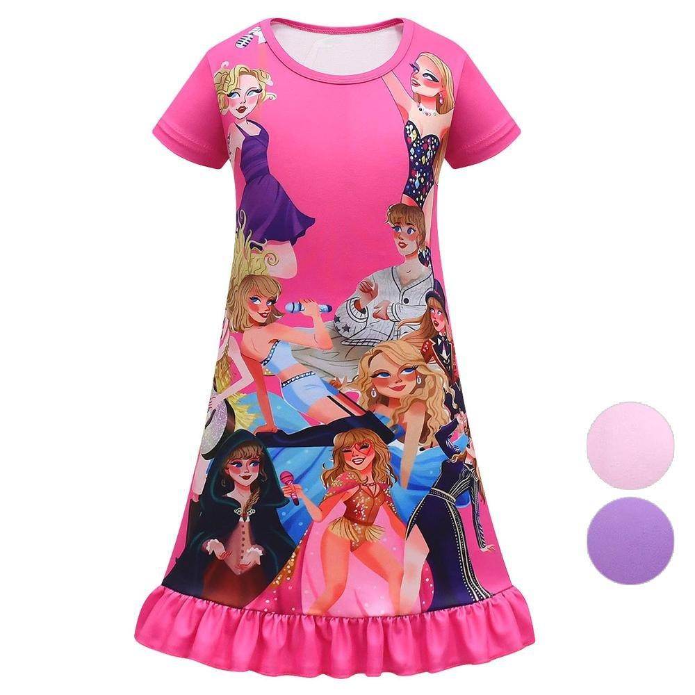 Taylor Swift Pajama Dress Cosplay Costumes Printing Kids - zzcosplay
