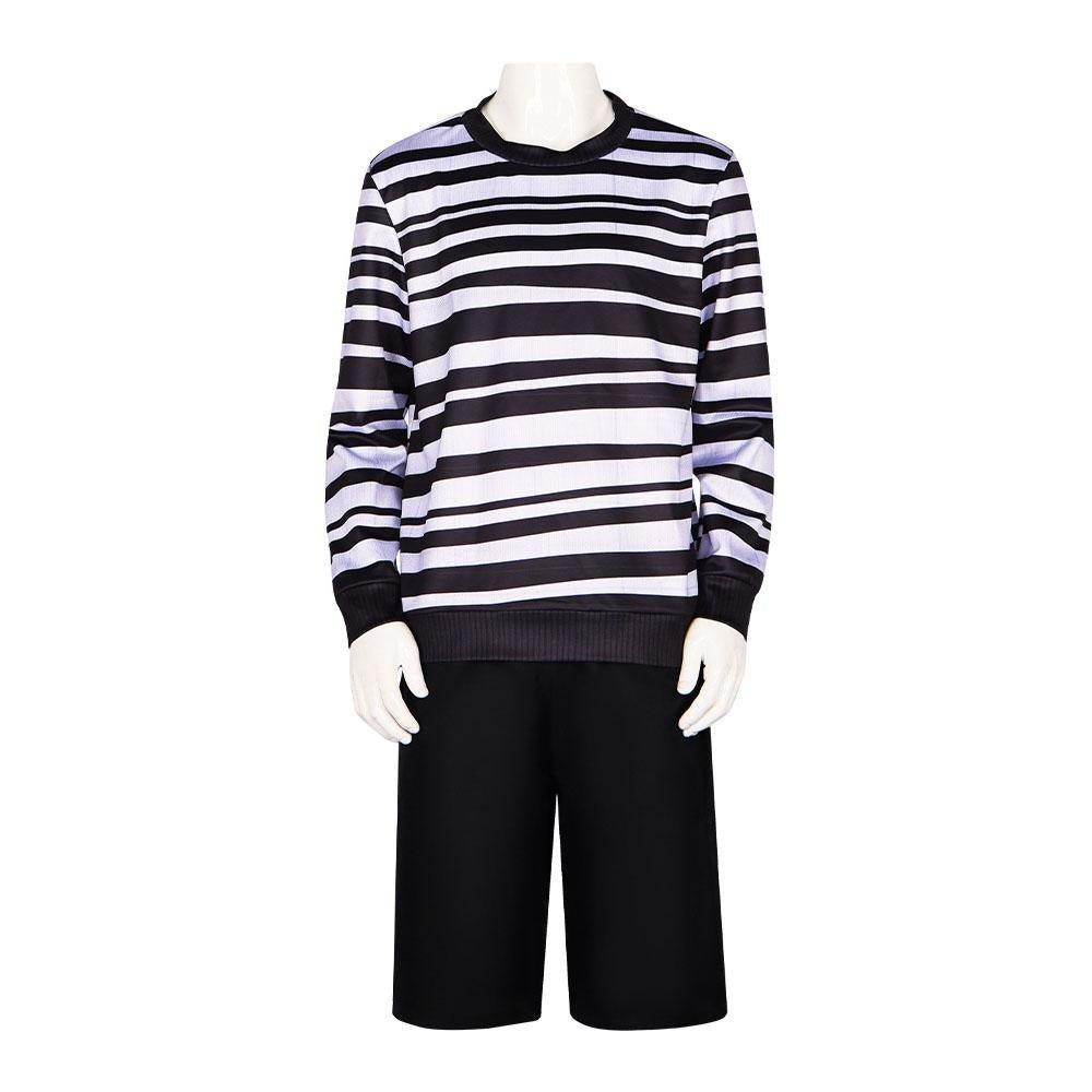 The Addams Family Wednesday Pugsley Costume Halloween Cosplay Carnival Suit Adults - zzcosplay