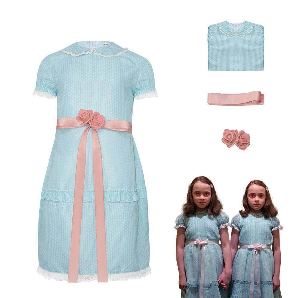 The Shining Twin Girls Cosplay Costume Halloween Dress for Kids - zzcosplay
