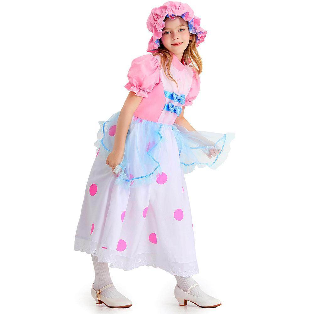 Toy Story 4 Little Bo Peep Costume Cosplay Dress Halloween For Kids - zzcosplay